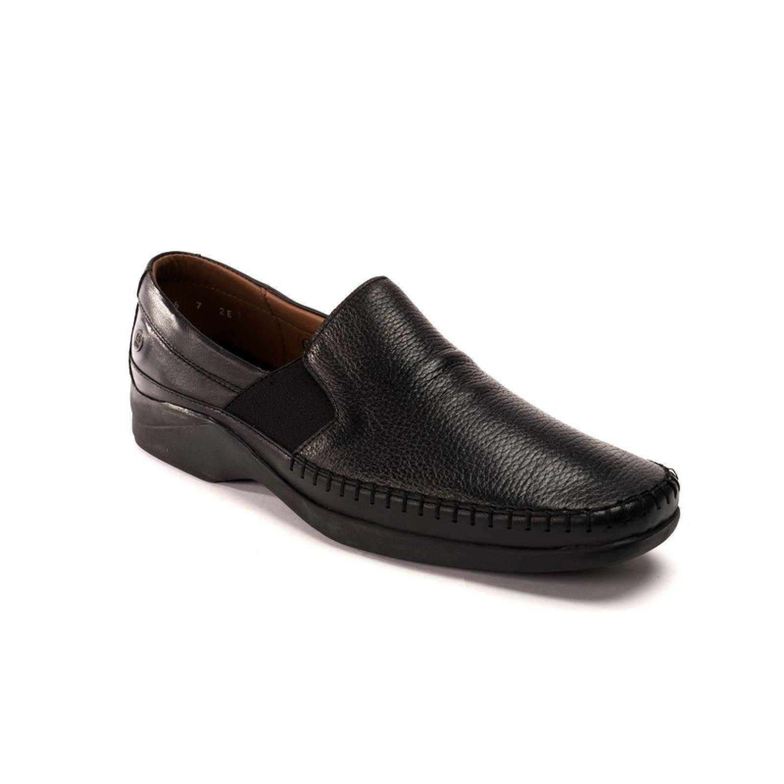 Jarking zapato casual negro tejido a mano con elásticos