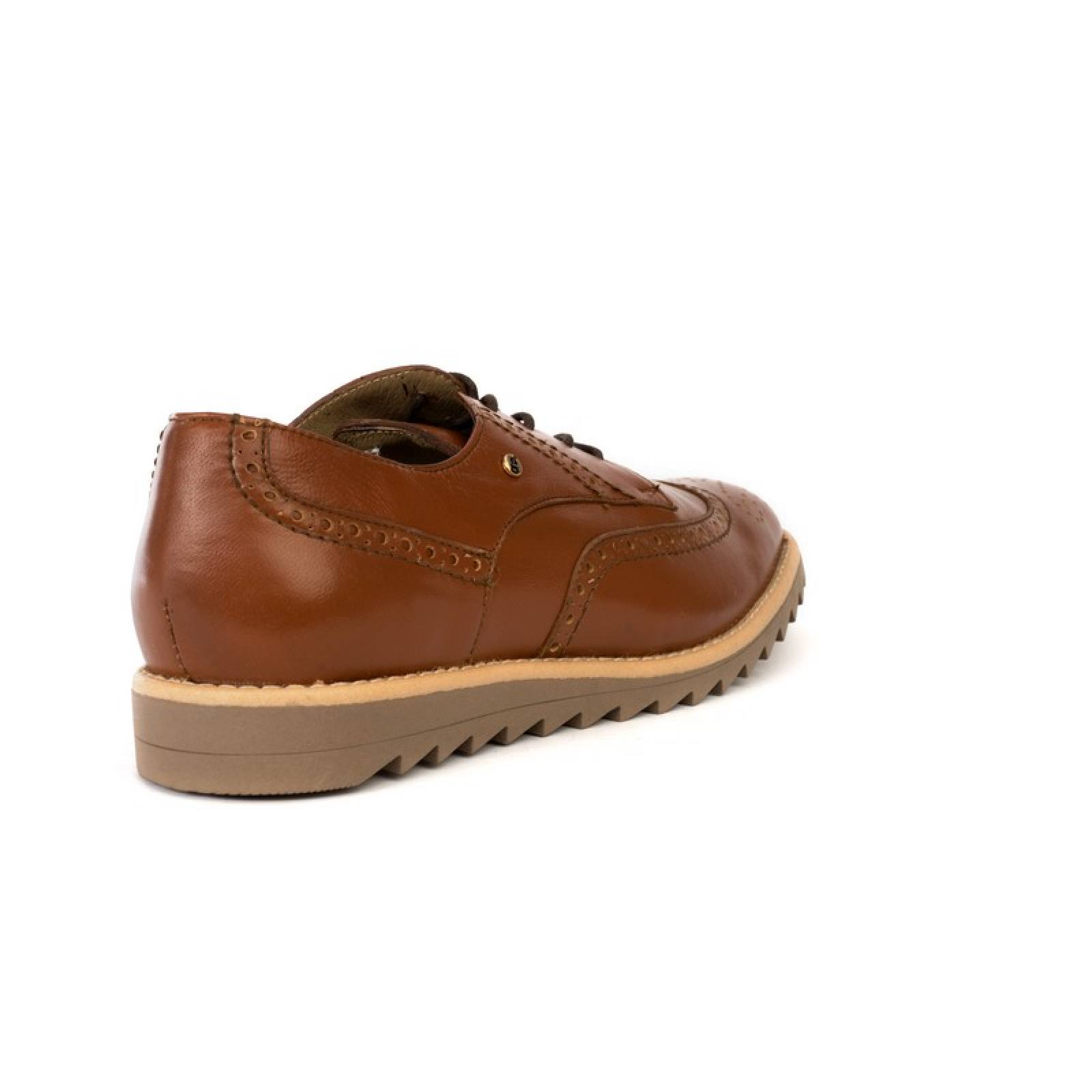 Jarking - zapato formal miel bostoniano con puntera perforada y agujeta ...