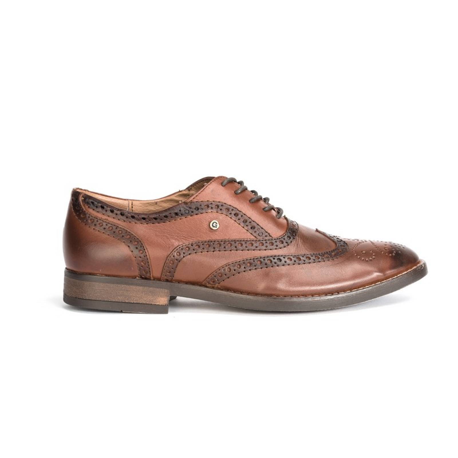 Jarking - zapato casual tabaco bostoniano clásico con agujetas pintado ...